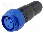 Connector: circular; plug; female; PIN: 3; w/o contacts; for cable BULGIN