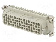 Connector: HDC; female; HD; PIN: 64; 10A; 250V; 64+PE; size 8; crimped TE Connectivity