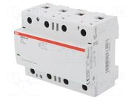 Contactor: 4-pole installation; 100A; 230VAC,230VDC; NO x4; ESB ABB