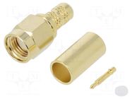 Connector: SMA; plug; male; straight; 50Ω; soldering,crimped; PTFE AMPHENOL RF