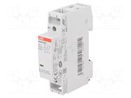 Contactor: 2-pole installation; 20A; 24VAC,24VDC; NO x2; ESB ABB