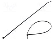 Cable tie; with a metal clasp; L: 201mm; W: 2.4mm; black; polyamide PANDUIT