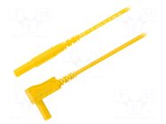 Test lead; 16A; banana plug 4mm,angular banana plug 4mm; yellow SCHÜTZINGER