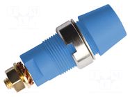 Connector: 4mm banana; socket; 32A; 1kV; blue; gold-plated; screw SCHÜTZINGER