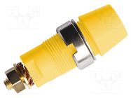 Connector: 4mm banana; socket; 32A; 1kV; yellow; gold-plated; screw SCHÜTZINGER