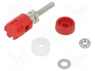 Socket; 4mm banana; 15A; 48VDC; red; nickel plated; on panel CLIFF
