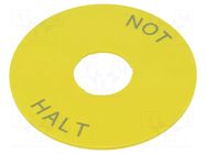 Warning plate; 22mm; 3SU1.5; Ømount.hole: 22mm; Ø: 75mm; SIRIUS ACT SIEMENS