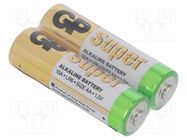 Battery: alkaline; AA; 1.5V; non-rechargeable; 2pcs; SUPER GP