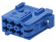Connector: automotive; plug; female; JPT; PIN: 6; for cable; blue TE Connectivity