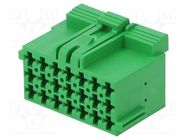Connector: automotive; JPT; female; plug; for cable; PIN: 21; green TE Connectivity