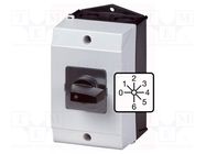 Switch: step cam switch; Stabl.pos: 7; 20A; 0-1-2-3-4-5-6; Poles: 3 EATON ELECTRIC