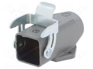 Enclosure for connectors: HDC; size 3A; Han® A; with latch; M20 HARTING