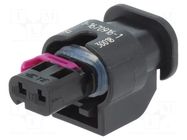 Connector: automotive; contacts; plug; female; MCON 1.2; PIN: 2 TE Connectivity