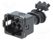 Connector: automotive; JPT; female; plug; for cable; PIN: 2; black TE Connectivity