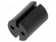 Spacer sleeve; LED; Øout: 4.8mm; ØLED: 3mm; L: 6.4mm; black; UL94V-0 DREMEC