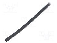Heat shrink sleeve; glueless,flexible; 2: 1; 4.8mm; L: 10m; black TE Connectivity