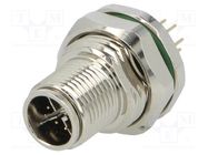 Socket; M12; PIN: 8; male; X code-ProfiNET; THT; IP67; 48V; 0.5A BULGIN