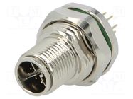 Connector: M12; socket; PIN: 8; male; 48V; straight; IP67; THT; 0.5A BULGIN