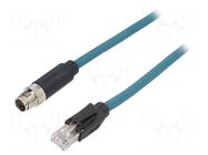 Cable: for sensors/automation; PIN: 8; 10m; 48V; 500mA; IP67; male BULGIN