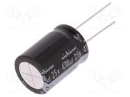 Capacitor: electrolytic; THT; 4700uF; 25VDC; Ø18x25mm; Pitch: 7.5mm NICHICON