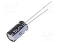 Capacitor: electrolytic; THT; 330uF; 10VDC; Ø6.3x11mm; Pitch: 2.5mm NICHICON