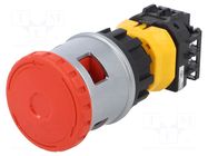 Switch: emergency stop; 30mm; Stabl.pos: 2; NC x2 + NO; red; IP65 IDEC