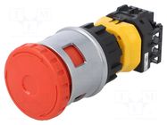 Switch: emergency stop; 30mm; Stabl.pos: 2; NC x3 + NO; red; IP65 IDEC