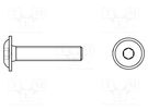 Screw; with flange; M10x20; 1.5; Head: button; hex key; HEX 6mm KRAFTBERG