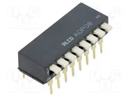 Switch: DIP-SWITCH; ON-OFF; 0.1A/24VDC; Pos: 2; -30÷85°C; THT; 50mΩ TE Connectivity