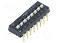 Switch: DIP-SWITCH; Poles number: 8; ON-OFF; 0.1A/24VDC; Pos: 2; THT TE Connectivity