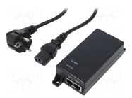 PoE power supply unit; IEC C14,RJ45 socket x2; active; 15.4W DIGITUS