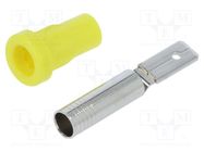 Connector: 4mm banana; socket; 25A; 30VAC; 60VDC; yellow; insulated STÄUBLI