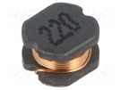 Inductor: wire; SMD; 22uH; 55mΩ; -40÷125°C; ±15%; 3x3.5x2mm; 580mA TRACO POWER