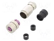 Connector: M12; plug; PIN: 4; female; straight; screw terminal CONEC