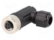 Connector: M12; plug; PIN: 4; female; 250V; angled 90°; IP67,IP68 AMPHENOL LTW