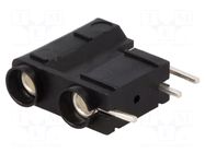 Connector: 4mm banana; socket; 250VDC; 10A; black; silver plated DELTRON