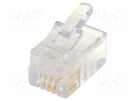 Plug; RJ9; PIN: 4; Layout: 4p4c; for cable; IDC,crimped BEL FUSE