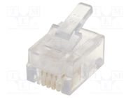 Connector: RJ11; plug; PIN: 4; Layout: 6p4c; for cable; IDC,crimped BEL FUSE