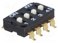 Switch: slide; Pos: 4; SPST; 0.025A/24VDC; OFF-ON; SMT; 11x6.2x3.7mm NKK SWITCHES