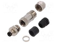 Connector: M8; male; PIN: 3; 3A; 60V; IP67; straight; for cable; plug DEGSON ELECTRONICS