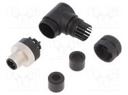 Connector: M12; plug; PIN: 4; male; D code-Ethernet; for cable; IP67 DEGSON ELECTRONICS