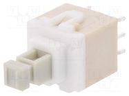 Switch: keypad; Pos: 2; DPDT; 0.1A/32VDC; white; none; THT; 1.7N; PVA C&K