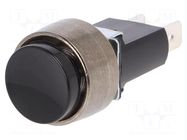 Switch: push-button; Pos: 2; SPST; 5A/24VDC; OFF-(ON); Cutout: Ø12mm SCI