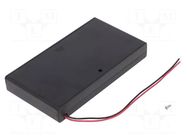 Holder; AA,R6; Batt.no: 8; cables; 150mm; black COMF