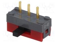 Switch: slide; Pos: 2; SPDT; 0.01A/28VDC; ON-ON; side; -15÷60°C; SS NKK SWITCHES