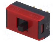 Switch: slide; Pos: 2; DPDT; 0.01A/28VDC; ON-ON; vertical; 10x6x4mm NKK SWITCHES