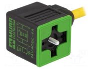 Valve connector; plug; Type: A; PIN: 4; 18mm; female; 24VDC; 4A; 24VAC MURRELEKTRONIK