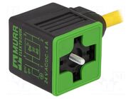 Valve connector; plug; Type: A; PIN: 4; 18mm; female; 24VDC; 4A; 24VAC MURRELEKTRONIK