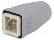 Connector: HDC; plug; male; EPIC KIT; PIN: 4; 23A; 400V; 3+PE; M20 LAPP