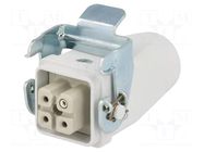 Connector: HDC; plug; female; EPIC KIT; PIN: 4; 23A; 400V; 3+PE; M20 LAPP